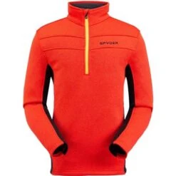 Spyder Men's Encore Half Zip Fleece Jacket -Ski Sales Shop 191252644 encore halfz flc ebny volc