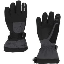 Spyder Boys Overweb Ski Glove -Ski Sales Shop 197046 spyn overweb glv ebony l
