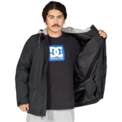 DC Shoes Men's Bandwidth Jacket -Ski Sales Shop fw23 dc mensbandwidthjacket black 3