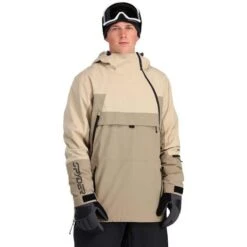 Spyder Men's All Out Anorak -Ski Sales Shop fw23 spyder mensalloutanorak timberwolf 1