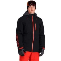 Spyder Men's Anthem GTX Insulated Jacket -Ski Sales Shop fw23 spyder mensanthemgtxinsulatedjacket blackvolcano 1