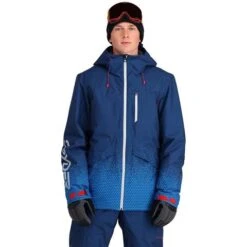 Spyder Men's Anthem GTX Insulated Jacket -Ski Sales Shop fw23 spyder mensanthemgtxinsulatedjacket fadedgeocollegiate 1