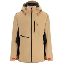 Spyder Men's Avid Jacket -Ski Sales Shop fw23 spyder mensavidjacket tanninblack 4
