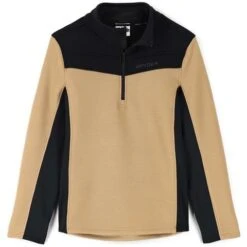 Spyder Men's Encore Half Zip Fleece Jacket -Ski Sales Shop fw23 spyder mensencorehalfzipfleecejacket blacktannin 3
