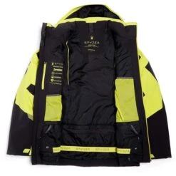Spyder Men's Leader Jacket -Ski Sales Shop fw23 spyder mensleadergtxjacket blackcitron 5